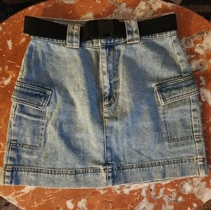 PacSun Denim Mini Cargo Skirt with Belt
